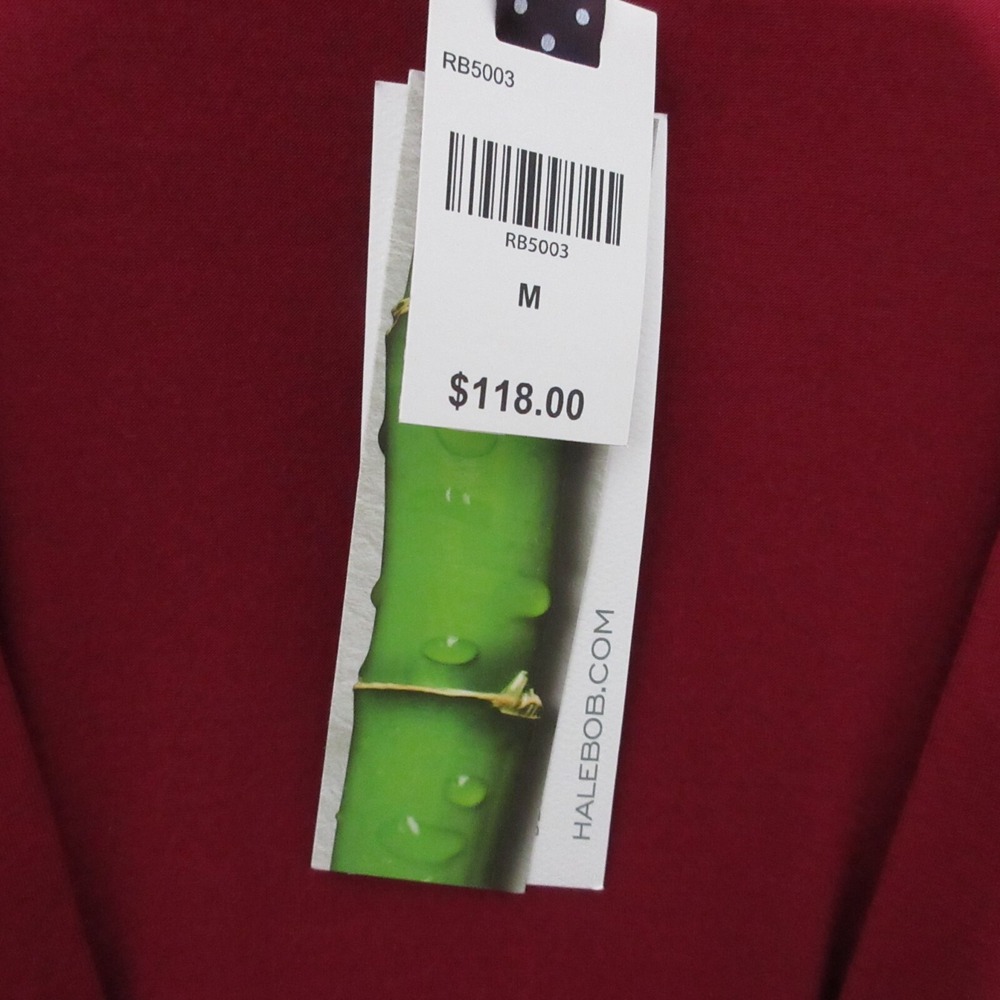 Hale Bob Robe Medium Red Bamboo Spandex Tie Waist Soft Cool Organic NWT - Picture 5 of 13